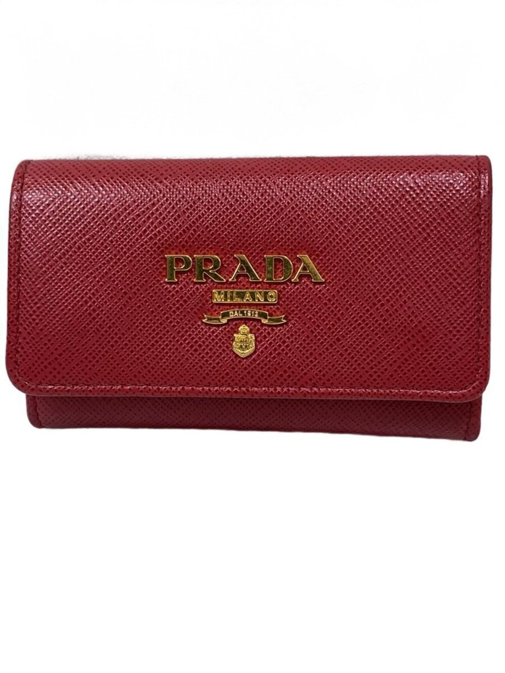 Prada Key Case Wallet Leather RED
